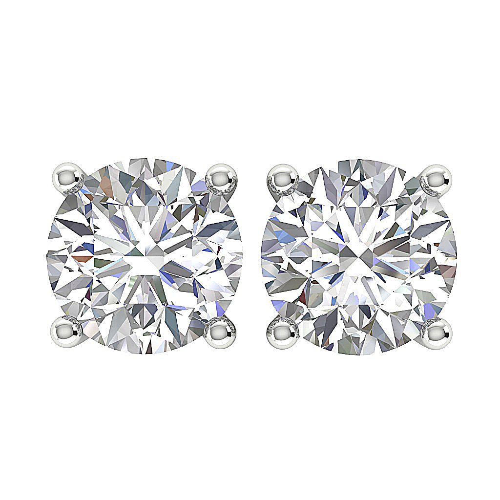 14k / 18k Solid Gold Solitaire Studs Earrings SI1 G 1.00 Ct Genuine Diamond