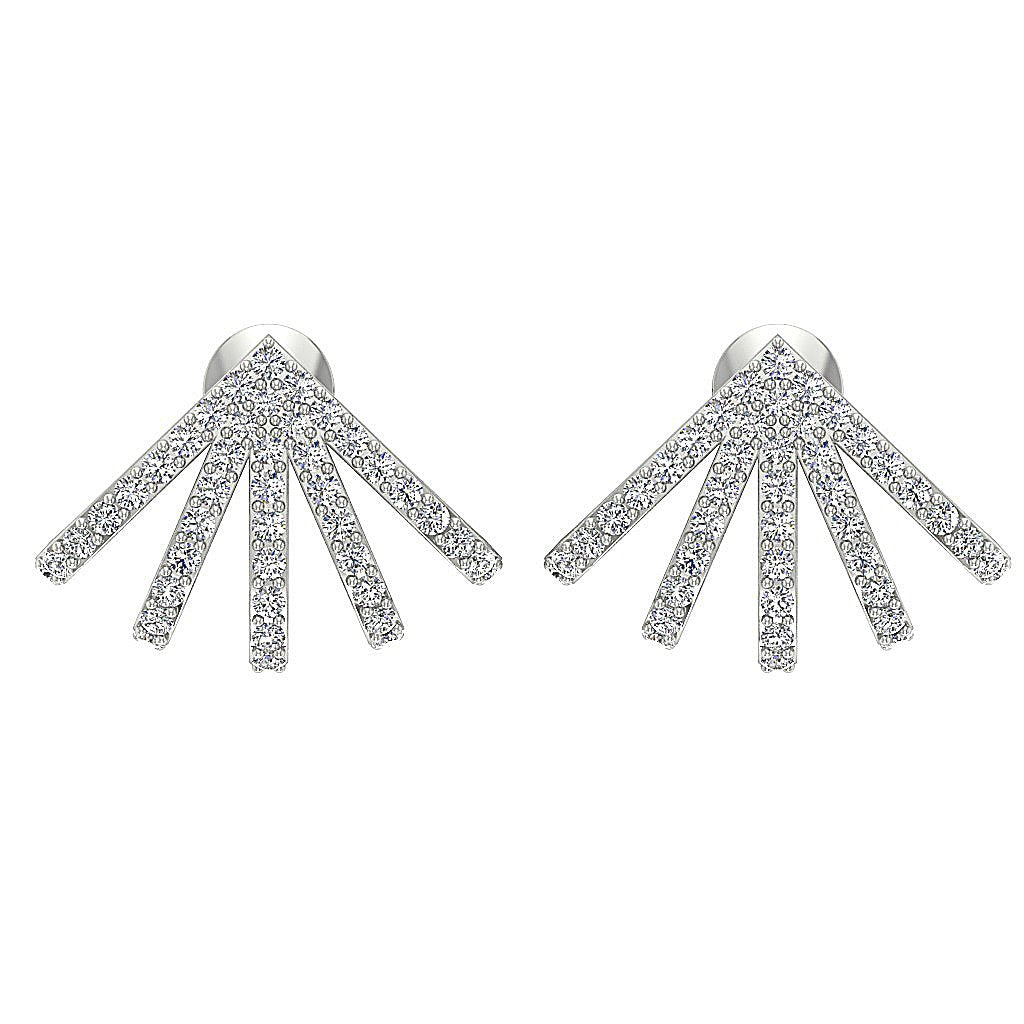 Fashion Engagement Earrings Natural Diamond SI1/I1 G 0.90 Ct 18k/14k Solid Gold Prong Set