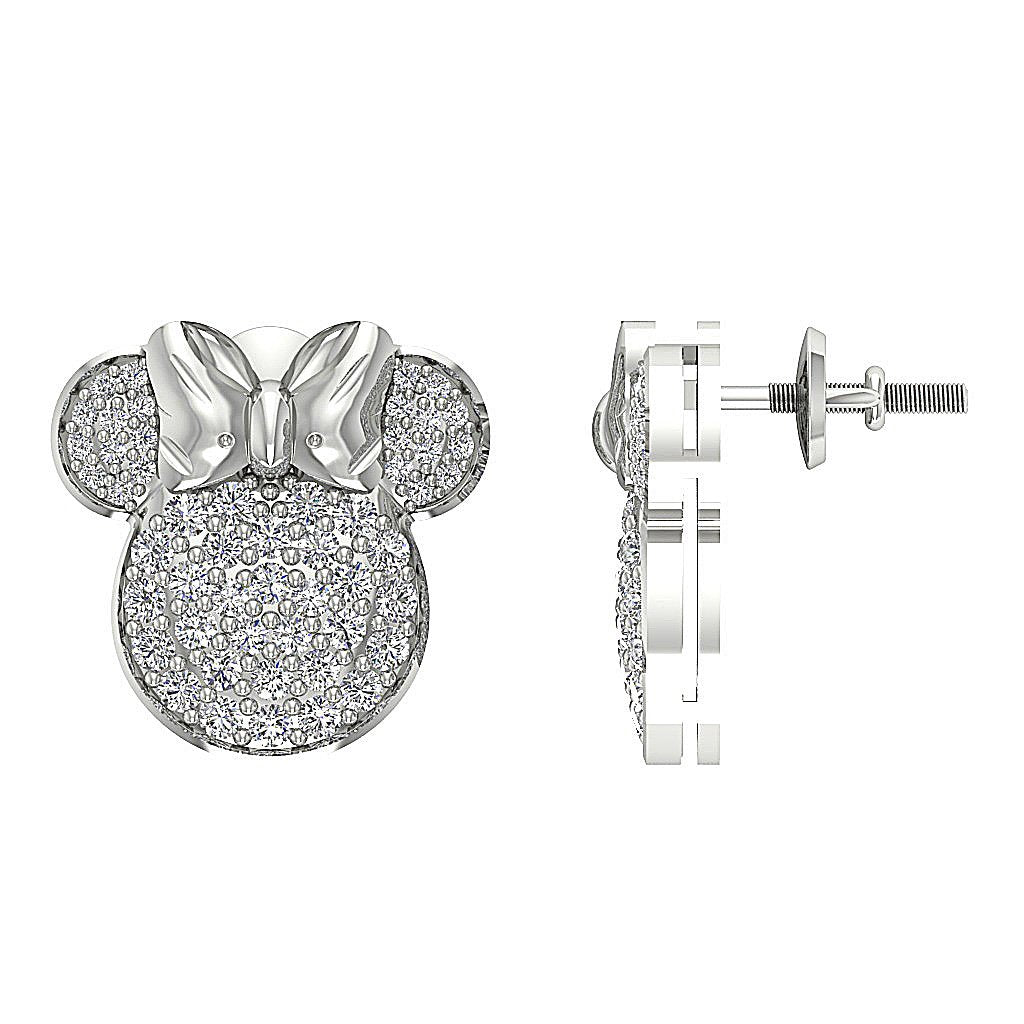 VVS1/VS1/SI1/I1 1.35 Ct Fashion Wedding Earrings Genuine Diamond 18k/14k Rose Gold Pave Set