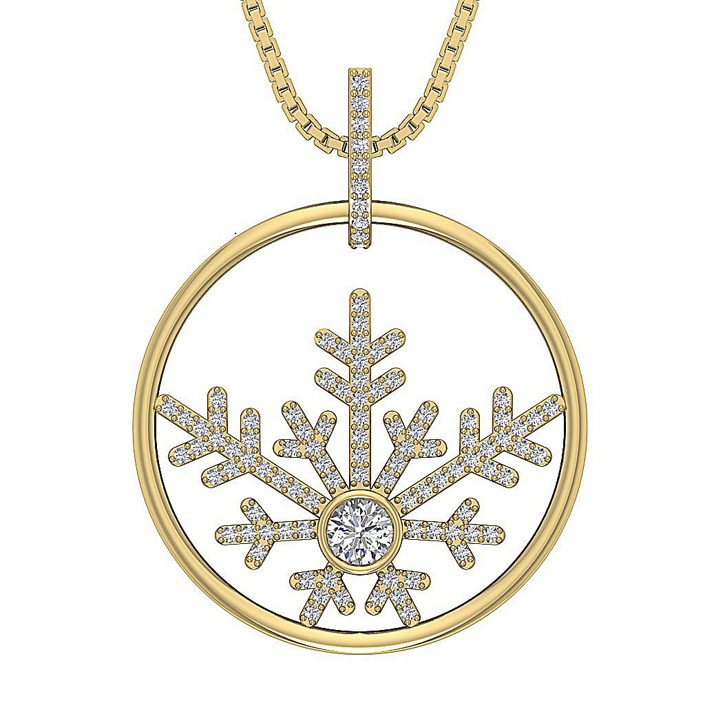 14k/18k Solid Gold Natural Diamonds SI1/I1 G 0.65 Carat Designer Fashion Pendants