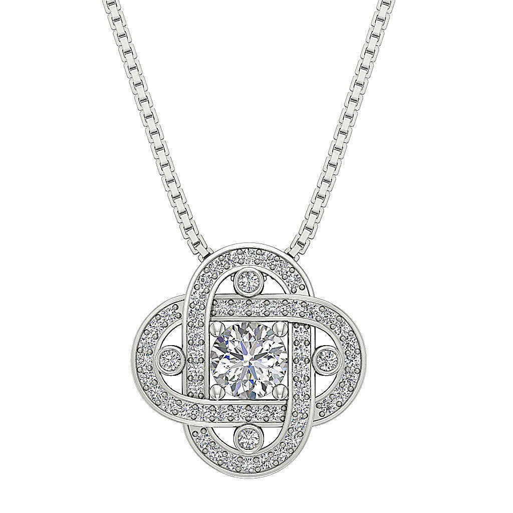 SI1/I1 G 0.85 Carat Designer Fashion Pendants Genuine Diamond 14k/18k Gold