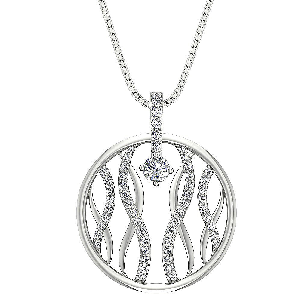 14k/18k Solid Gold Round Diamonds SI1/I1 G 1.10 Carat Unique Fashion Pendants