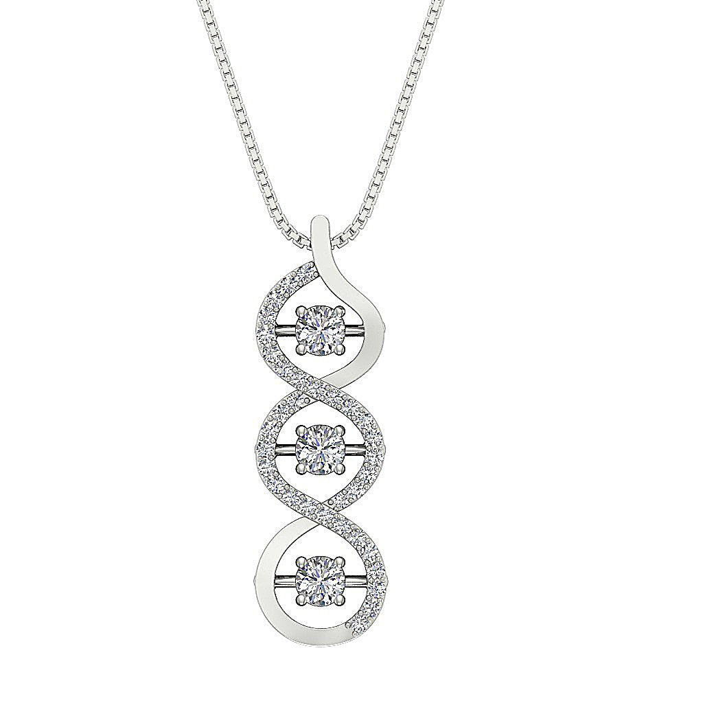 14k/18k Solid Gold Designer Fashion Pendants SI1/I1 G 1.40 Carat Round Diamond