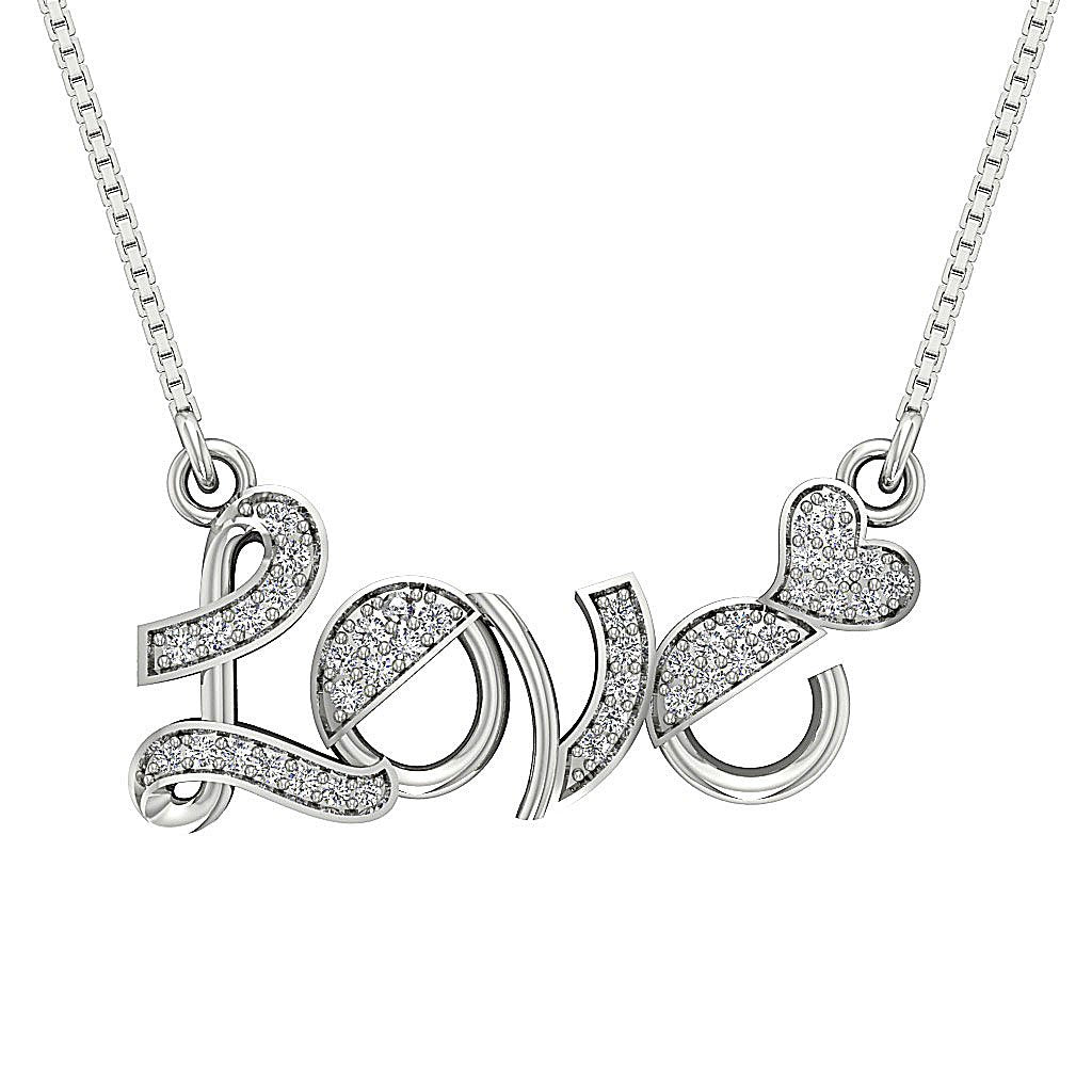 SI1/I1 G 0.35 Ct Designer Love Pendants 14k/18k Solid Gold Round Diamonds