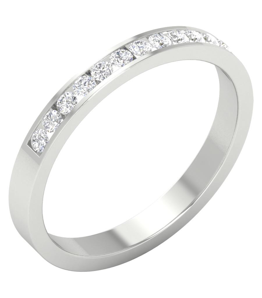 I1 G 0.40 Carat Designer Anniversary Ring Round Diamond 14k White Yellow Rose Gold Channel Set