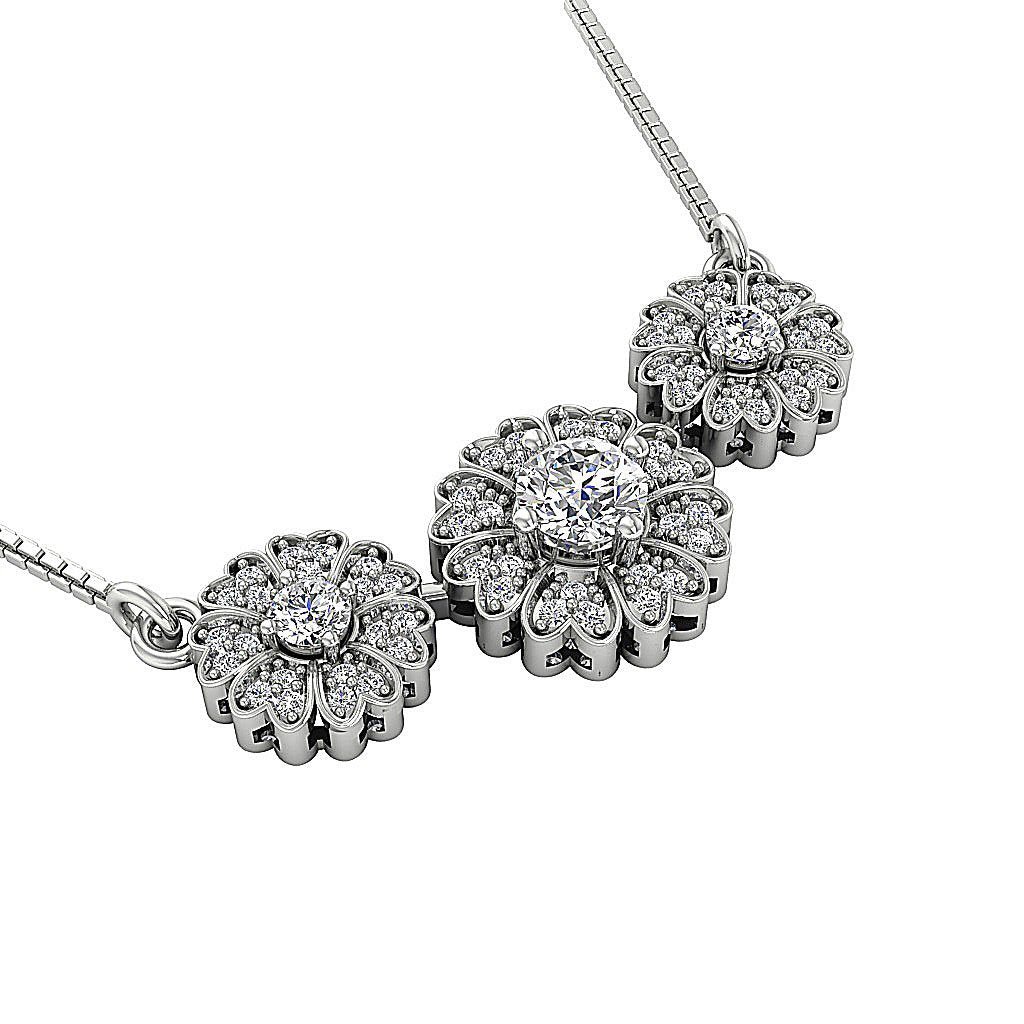 I1/SI1 G 1.10 Carat Genuine Diamond 14k/18k Gold Flower Shape Fashion Pendants