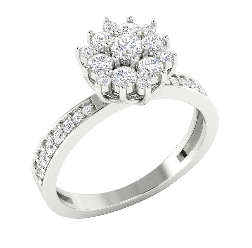 Designer Fashion Solitaire Ring SI1 G 0.85 Carat Natural Diamond 14k Gold