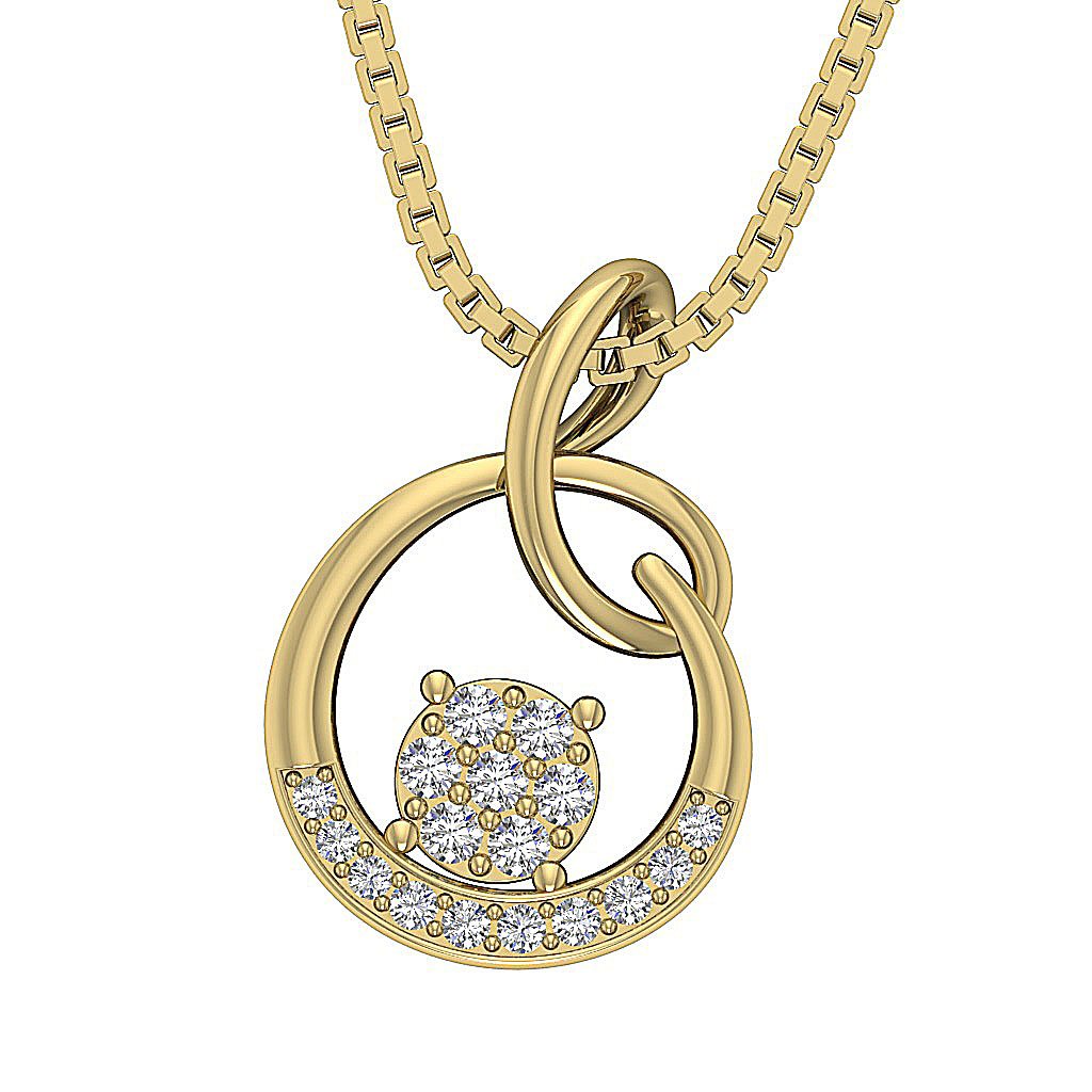 14k/18k Solid Gold Unique Fashion Pendants SI1/I1 G 0.20 Carat Genuine Diamonds