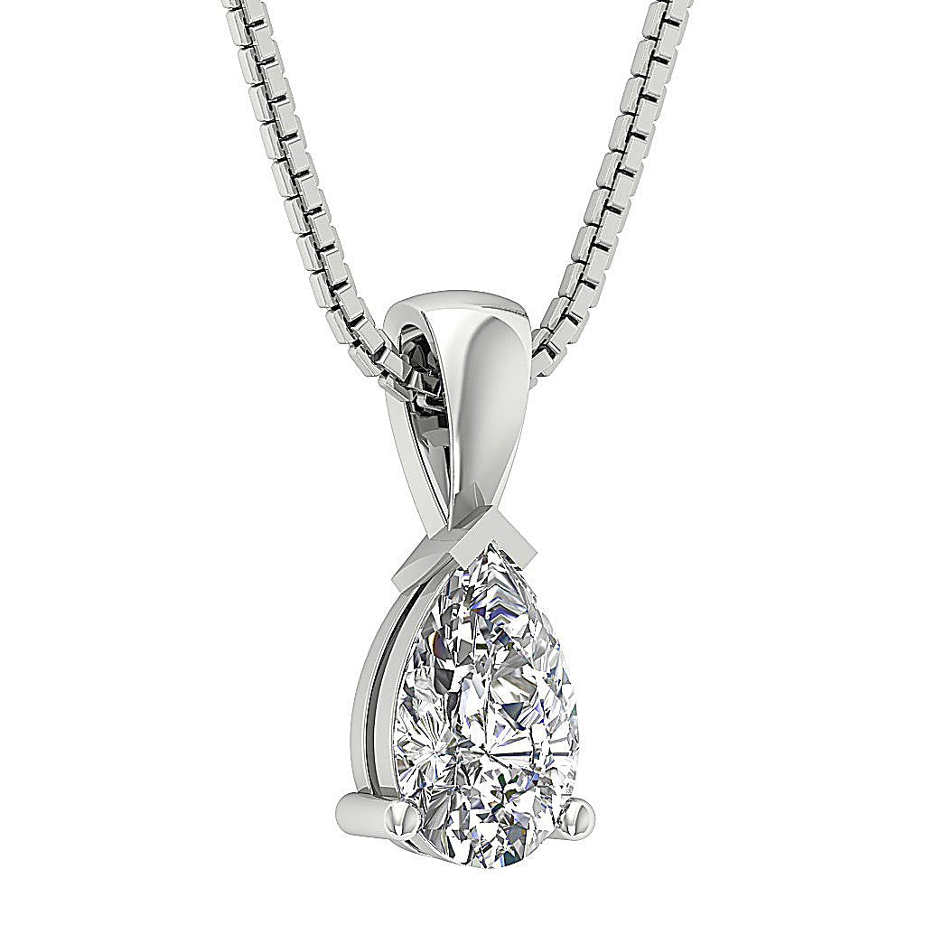 14k/18k Solid Gold Natural Diamonds I1 G 0.70 Ct Designer Solitaire Pendants