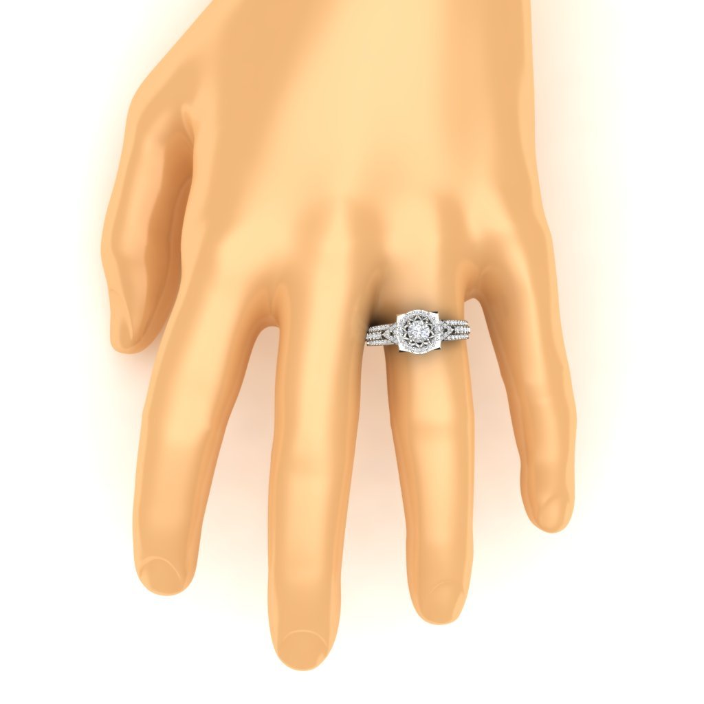 I1 G 1.00 Carat Genuine Diamond Designer Anniversary Ring 14k Solid Gold