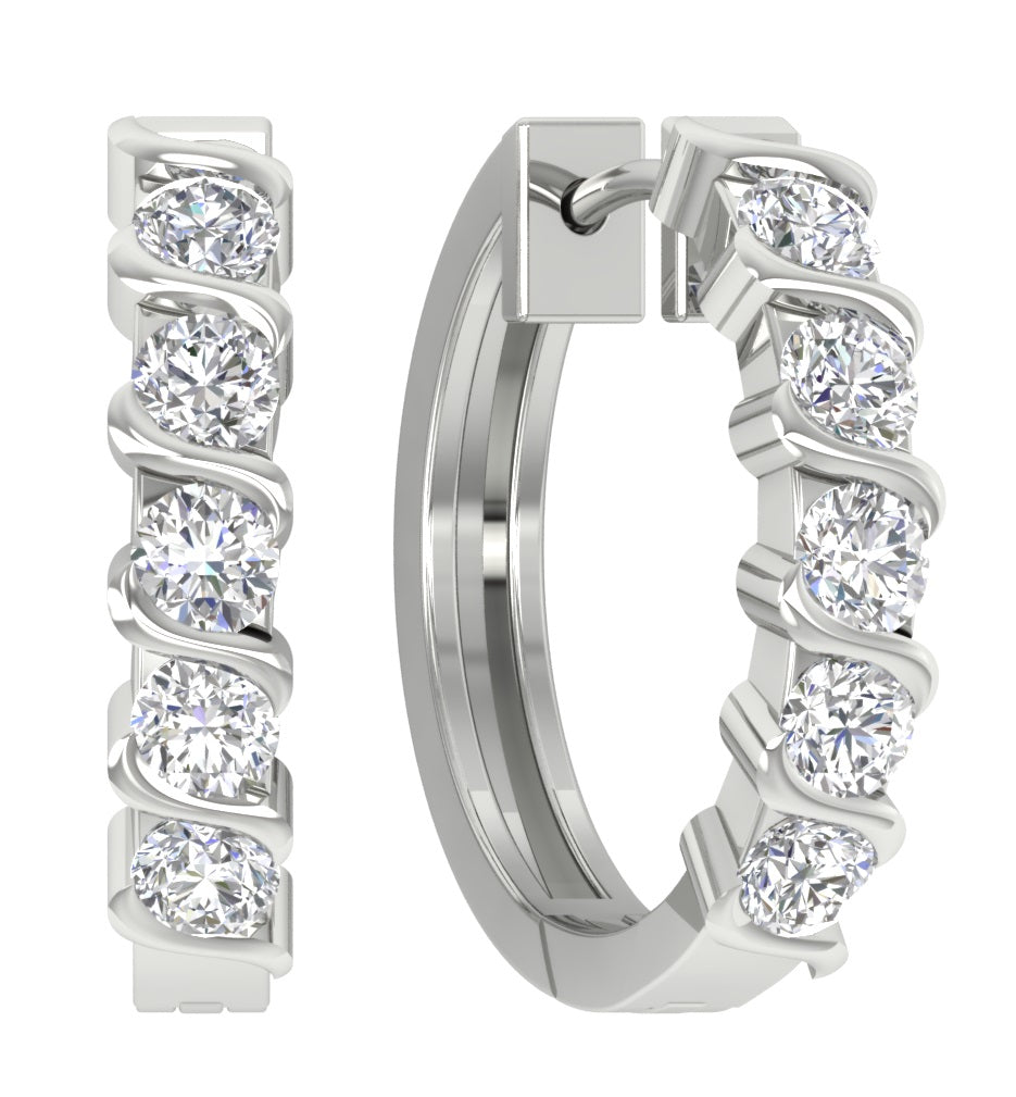 14kWhiteGoldAntiqueHoopsEarringSet