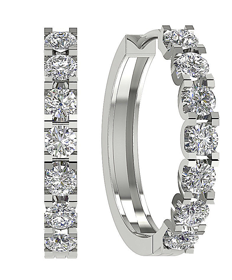 14kWhiteGoldAntiqueHoopsEarringSet