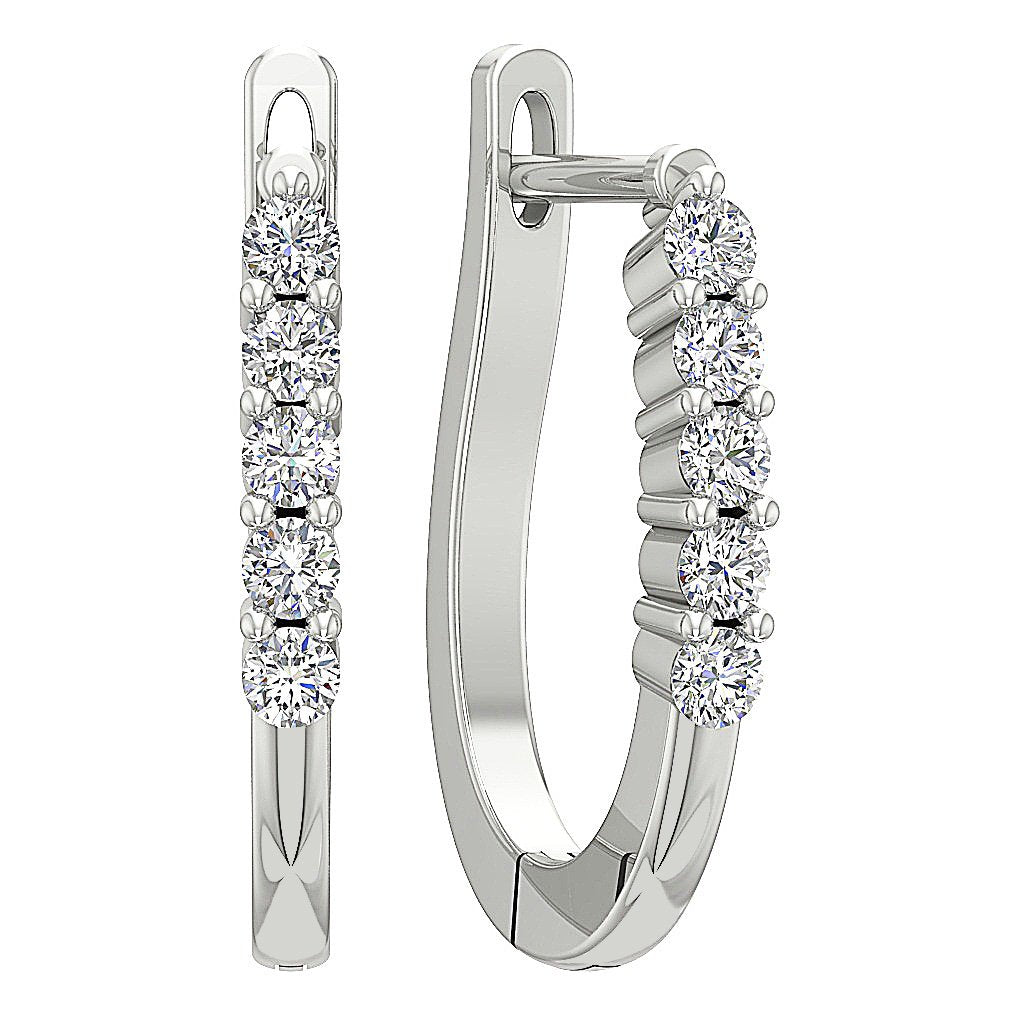 14k White Gold Antique Earring Prong Set
