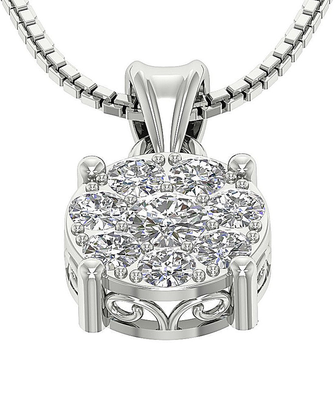 SI1/I1 G 1.00 Carat Unique Circle Shape Pendant 14k/18k Solid Gold Genuine Diamond