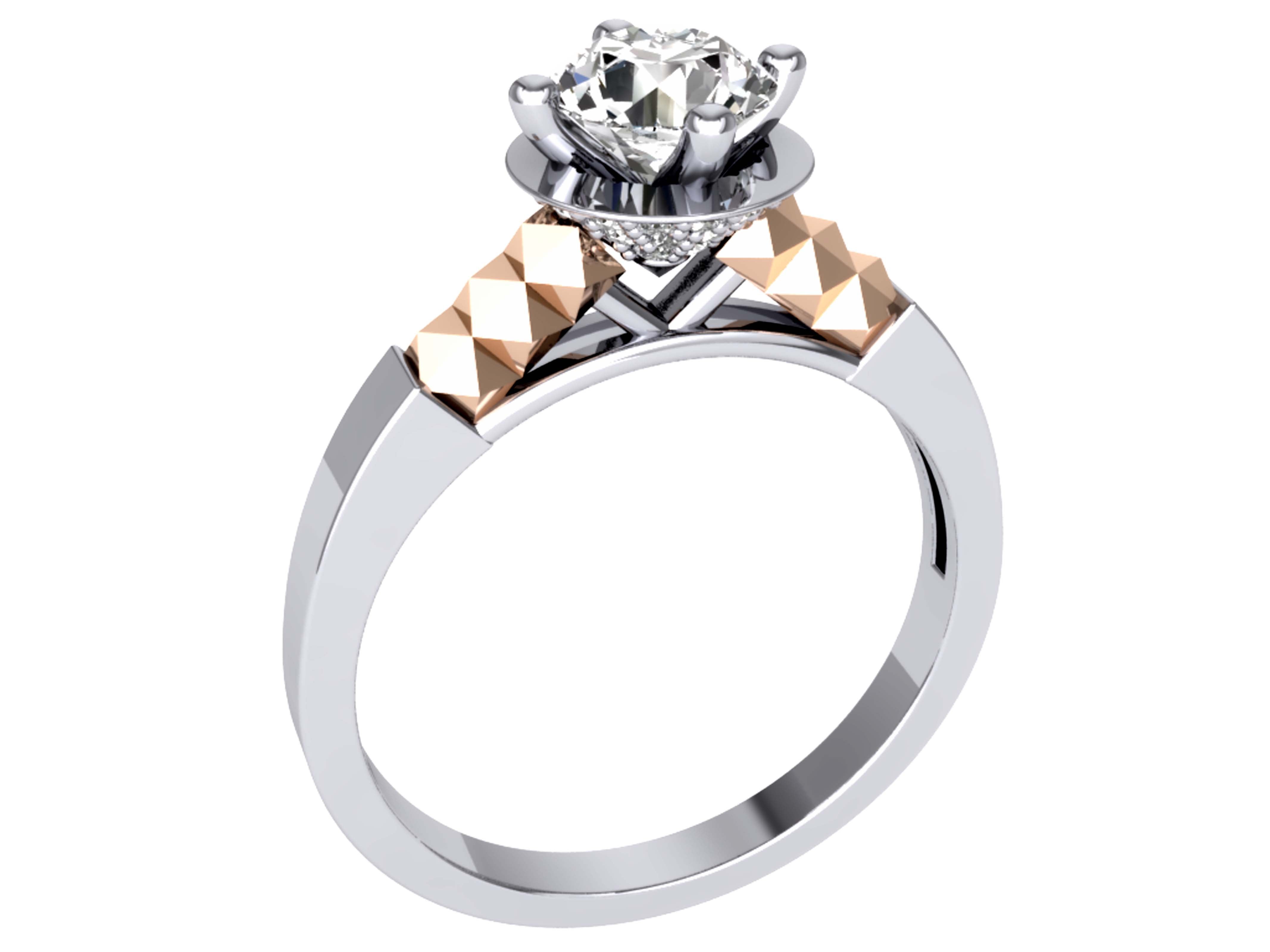 14k Rose Gold Vintage Engagement Ring Natural Diamond SI1 G 0.85 Ct Prong Set 7.45 MM