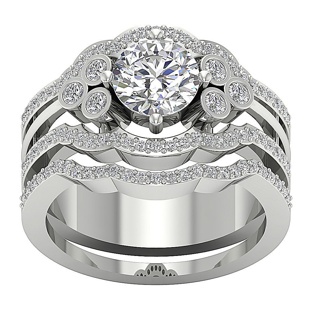 Diamond For Good Wedding Set Jewellery I1 G 2.40 Ct Round Diamond 14K Gold