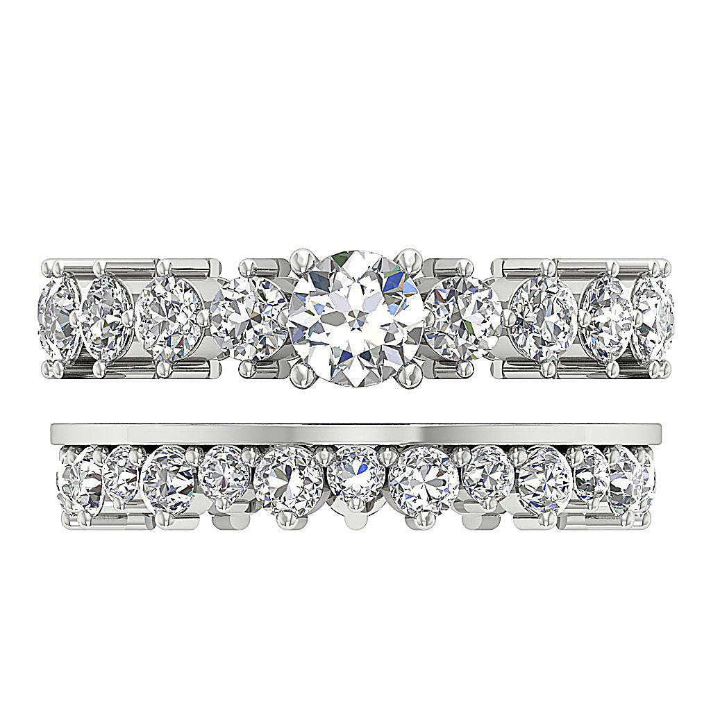 Bridal Anniversary Ring Prong Set I1 G 4.25 Ct Round Diamond 8.40 MM 14K Solid Gold