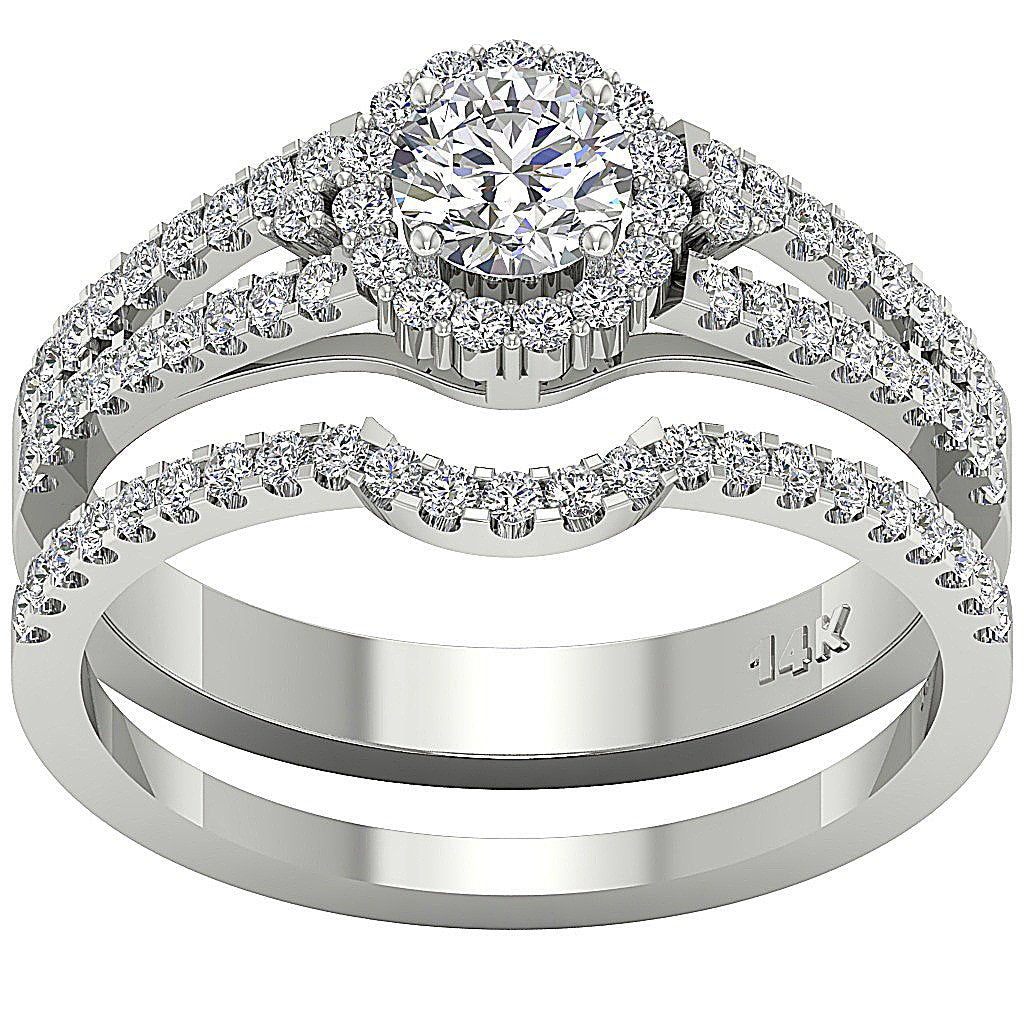 14kWhiteGoldDesignerBridalRingPaveSet