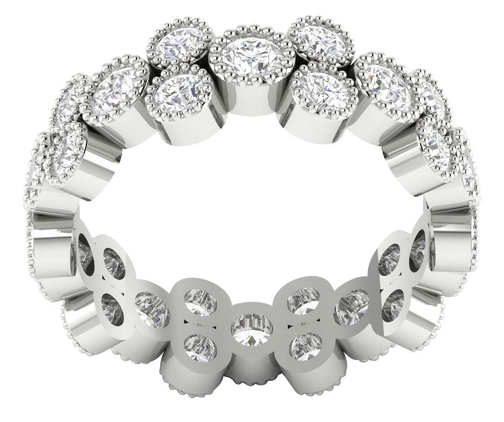 14k Rose Gold I1 G 2.75 Ct Round Diamond Eternity Anniversary Ring Bezel Set 7.15 MM