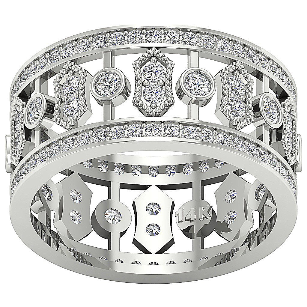 Eternity Wedding Ring 14k Rose Gold Genuine Diamond I1 G 1.75 Ct Prong Bezel Set 10.20 MM