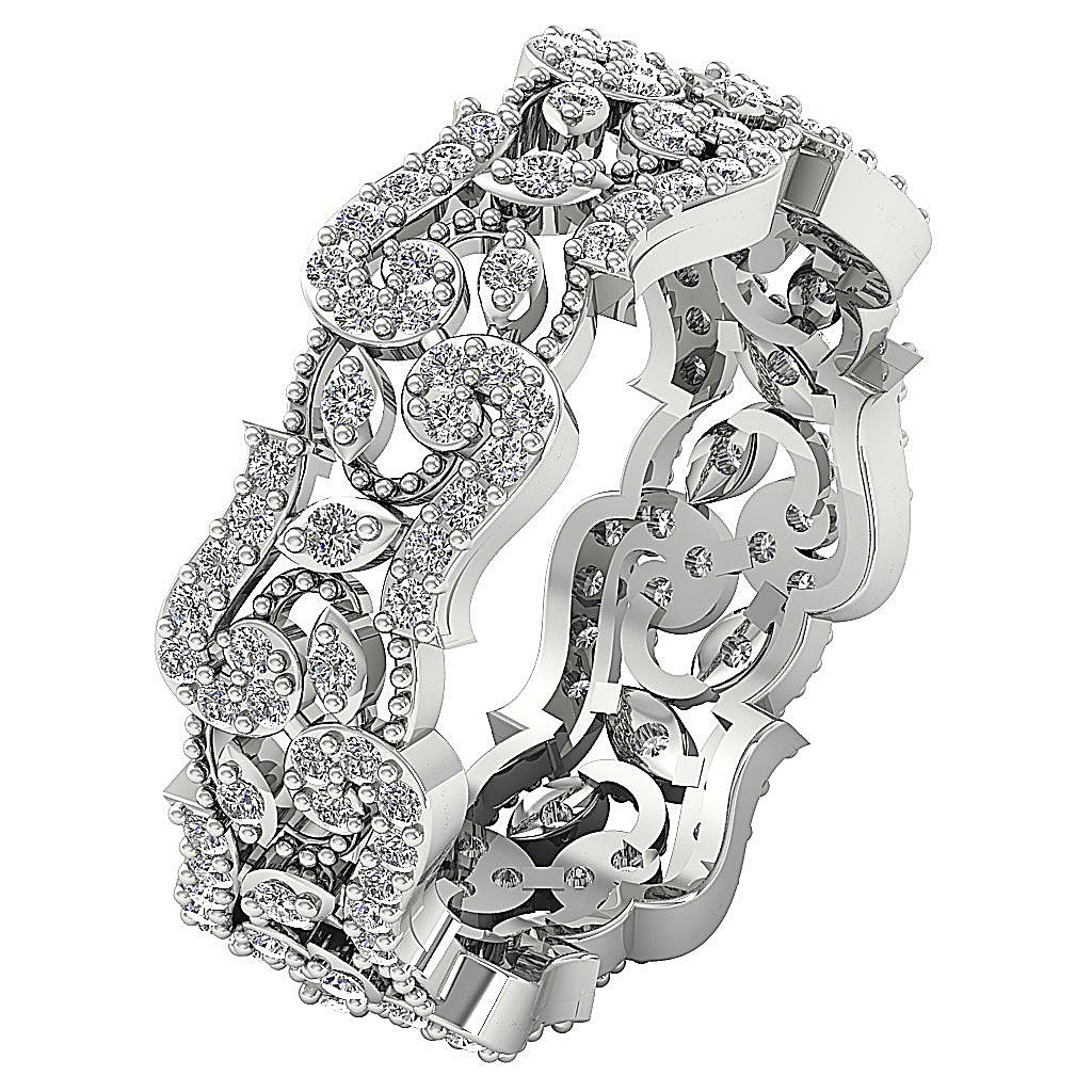 SI1 G 1.00 Ct Vintage Engagement Eternity Ring 14k Solid Gold Round Diamond