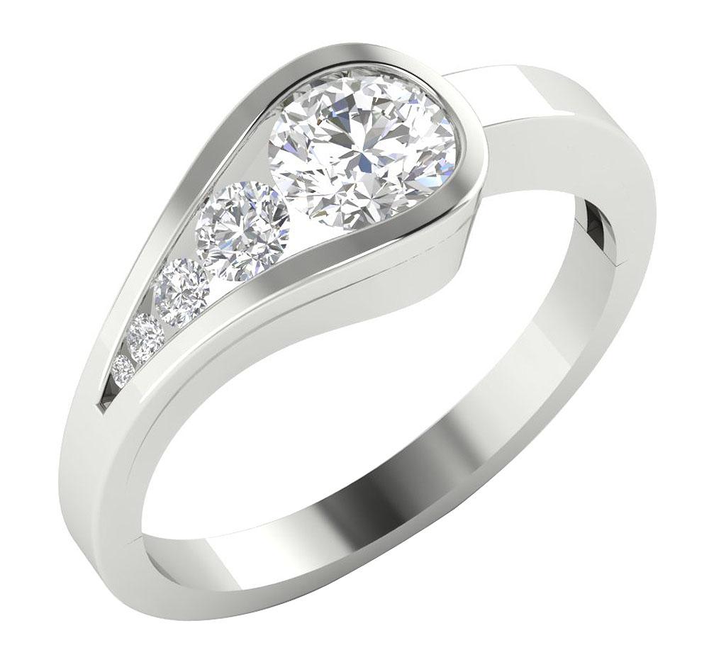 Genuine Diamond I1 G 0.85 Ct Solitaire Designer Engagement Ring 14k Solid Gold