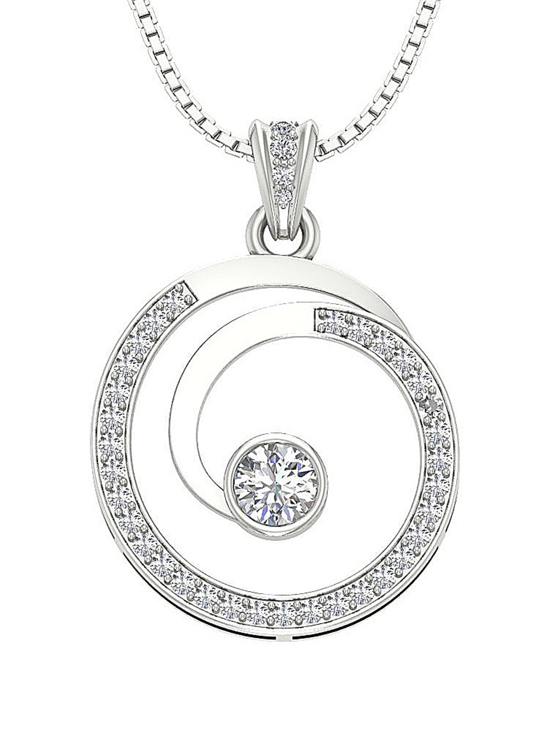 14k/18k Rose Gold Designer Anniversary Pendants Round Diamond I1/SI1 G 1.10 Ct Prong Set
