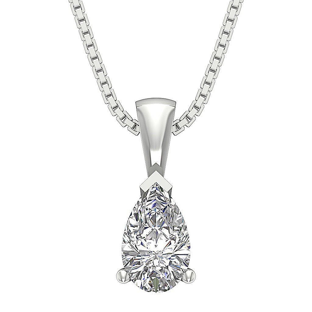 14k/18k Solid Gold Natural Diamonds I1 G 0.70 Ct Designer Solitaire Pendants