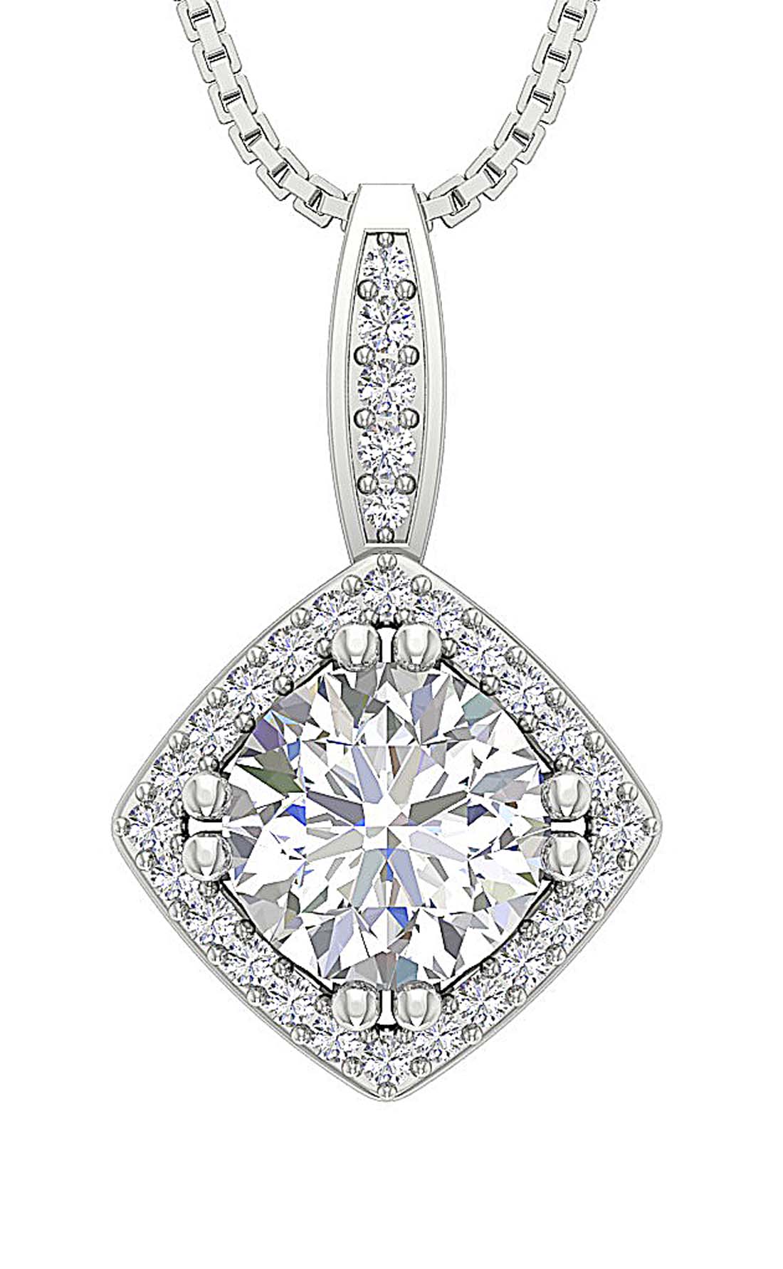 Genuine Diamond I1 G 2.35 Carat Designer Fashion Pendant 14k/18k Solid Gold