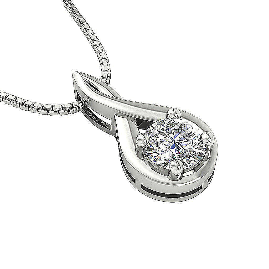 Genuine Diamonds SI1/I1 G 0.80 Ct Designer Solitaire Pendants 14k/18k Solid Gold