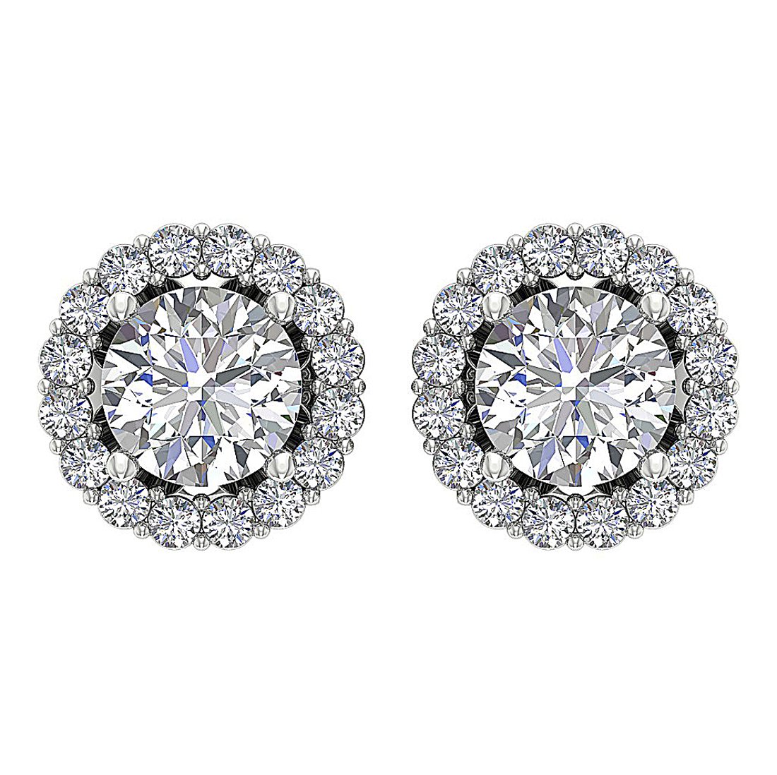 14k Solid Gold Genuine Diamond SI1/I1 G 2.11 Ct Removable Jacket Studs Earrings