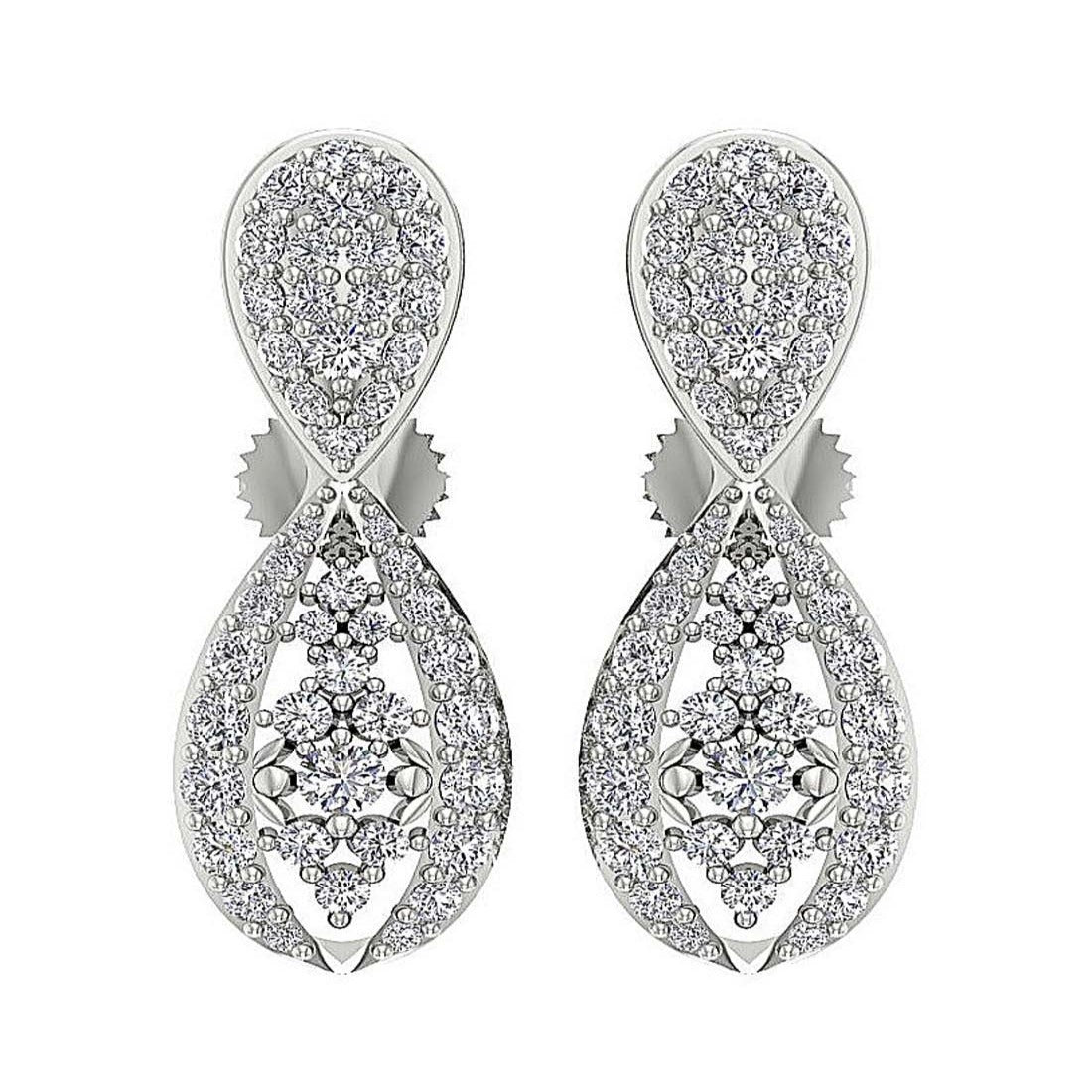 SI1/I1 G 1.00 Ct Fashion Wedding Earrings Genuine Diamond 18k/14k Yellow Gold Prong Set