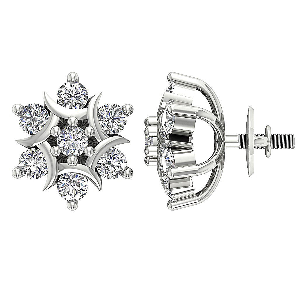 18k/14k Rose Gold Solitaire Studs Engagement Earring Natural Diamond SI1/I1 G 0.70 Ct Prong Set