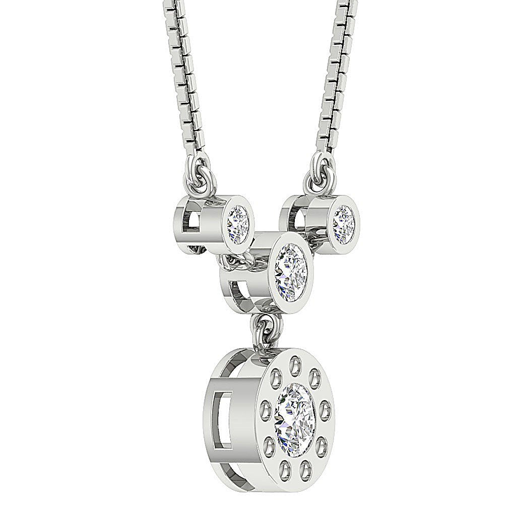 14k/18k Solid Gold Round Diamond Vintage Fashion Pendants SI1/I1 G 0.55 Carat