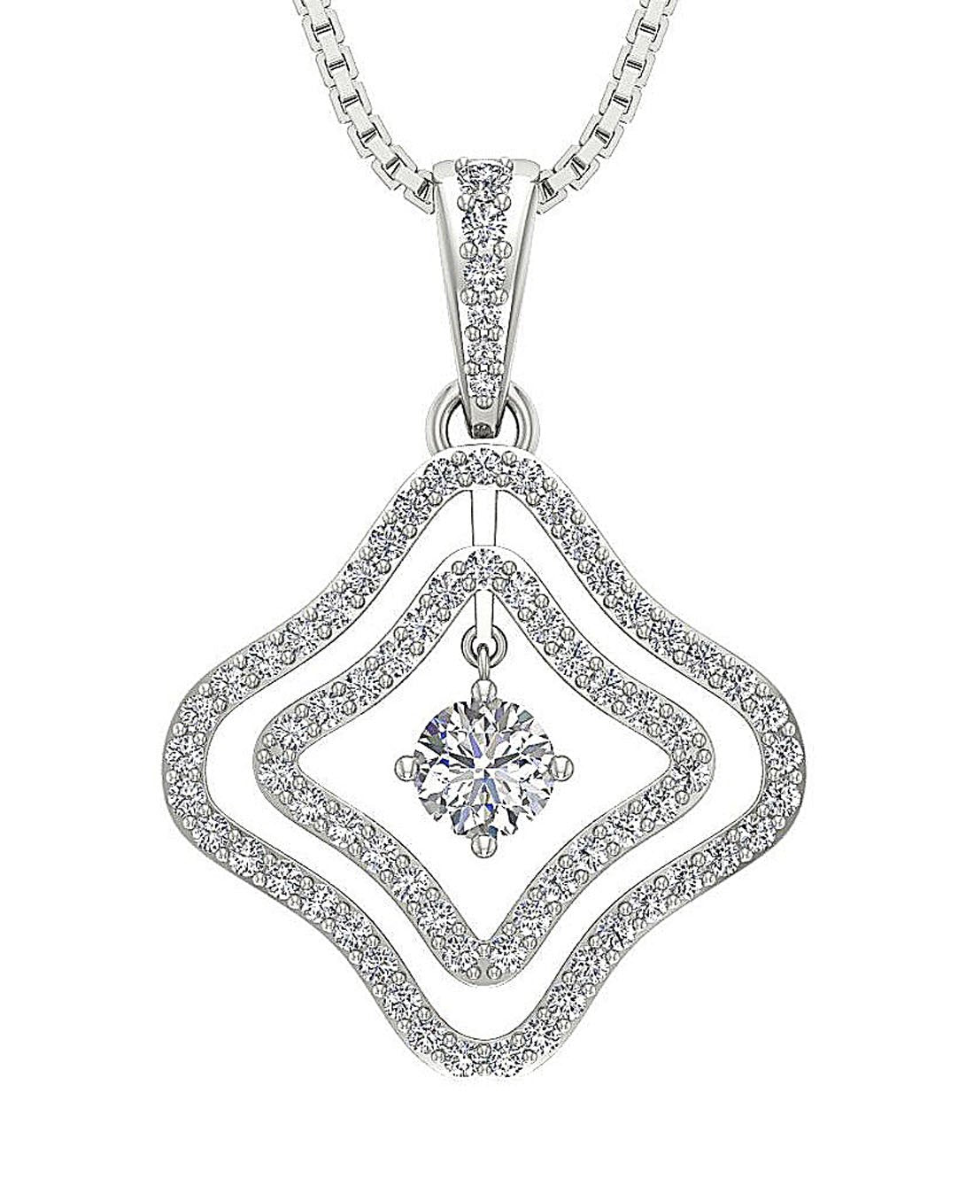 SI1/I1 G 0.80 Carat Designer Fashion Pendant 14k/18k Solid Gold Genuine Diamond