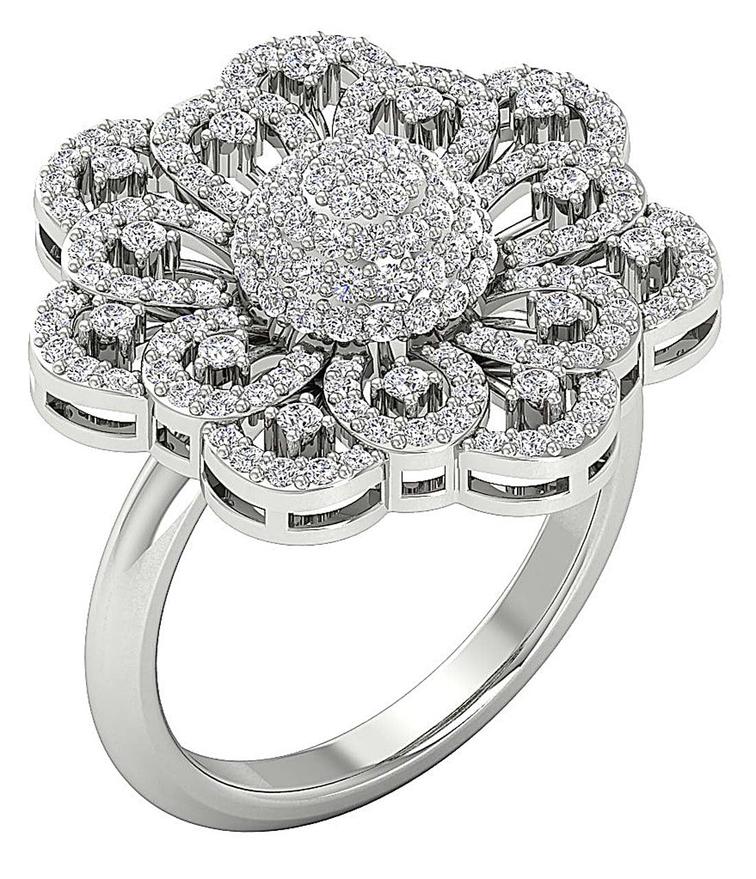 I1 G 1.50 Ct 14k Yellow Gold Genuine Diamond Designer Right Hand Wedding Ring Prong Set