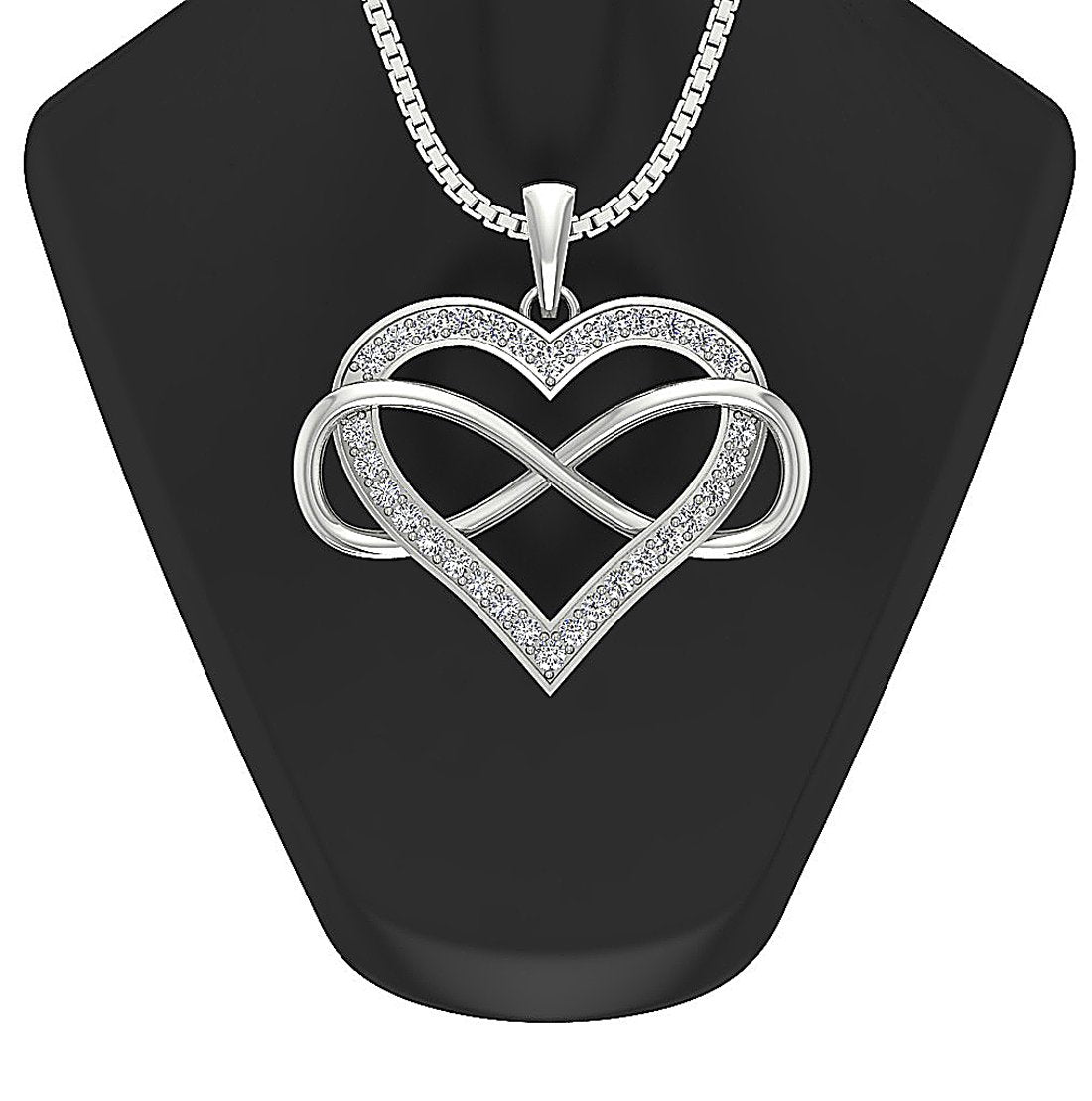 Round Diamond VVS1/VS1/SI1/I1 0.55 Ct Heart Infinity Shape Pendant 14k/18k Gold
