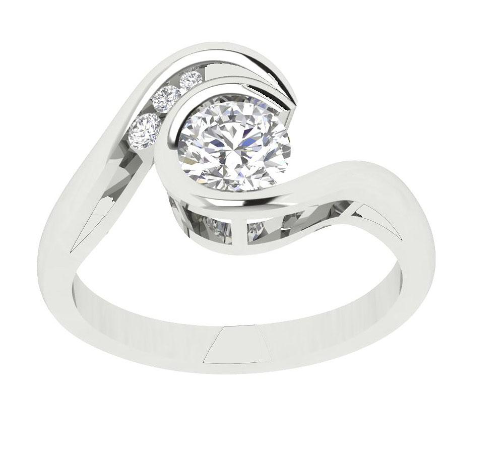 Bezel Channel Set 14k White Yellow Rose Gold Solitaire Engagement Ring Natural Diamond I1 G 0.90 Ct