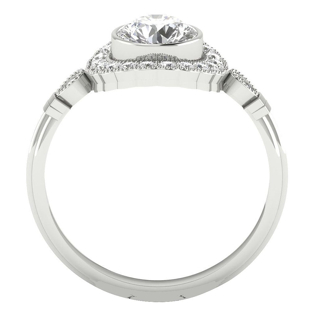 I1 G 1.35 Ct Natural Diamond 14k Solid Gold Solitaire Designer Wedding Ring