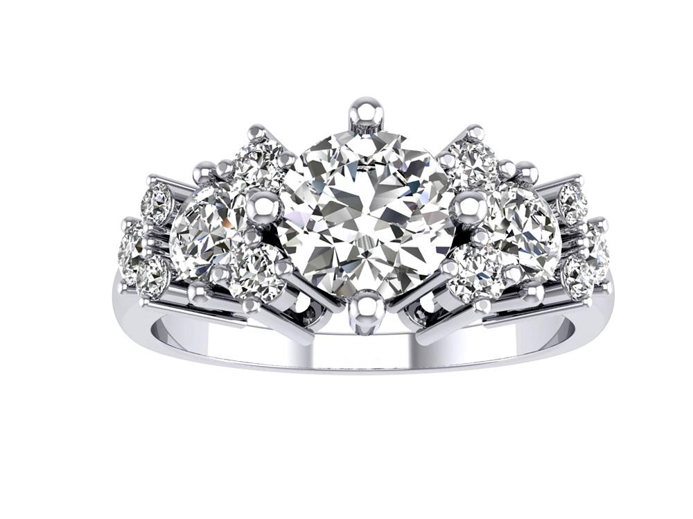 Designer Anniversary Ring Round Diamond SI1 G 1.35 Ct 14k Solid Gold Prong Set 7.50 MM