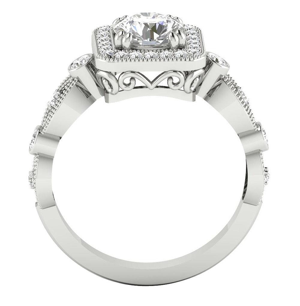 I1 G 1.50 Ct Round Diamond 14k Solid Gold Solitaire Designer Wedding Ring