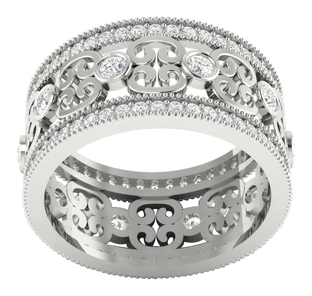 Eternity Engagement Ring 14k White Yellow Rose Gold I1 G 1.50 Ct Natural Diamond Prong Bezel Set