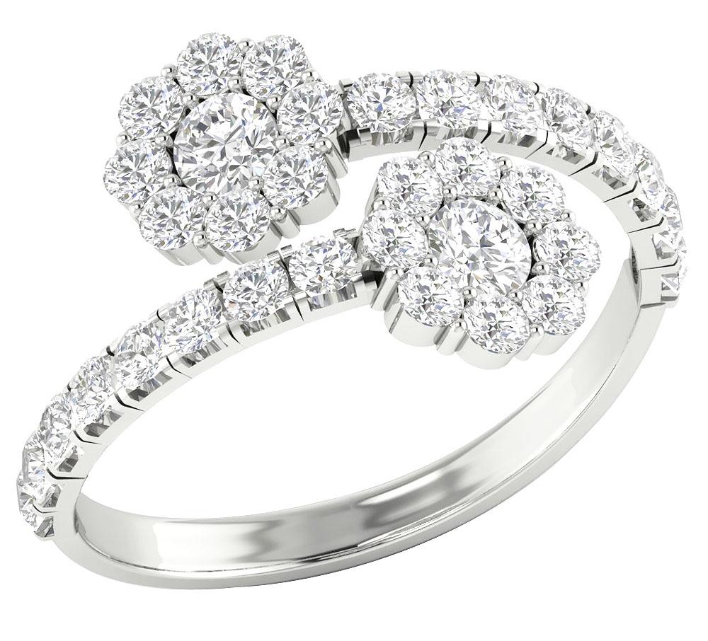 Natural Diamond 14k White Gold Forever Us Two Stone Engagement Ring SI1 G 1.75 Ct Prong Set