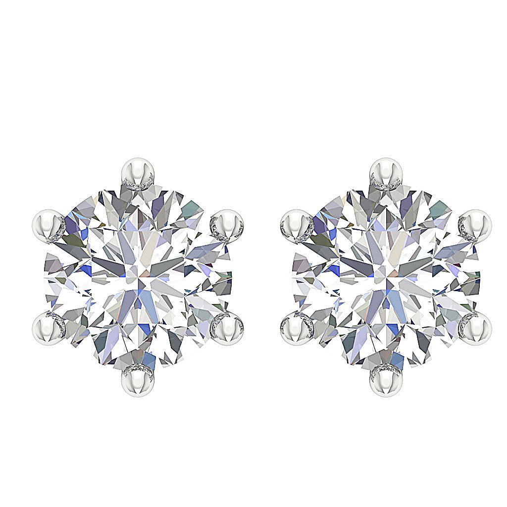 VS1 E 0.45 Ct Solitaire Studs Earrings 14k/18k Solid Gold Natural Diamond
