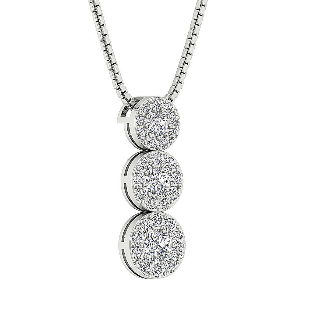 Genuine Diamonds SI1/I1 G 0.90 Carat Unique Fashion Pendants 14k/18k Solid Gold