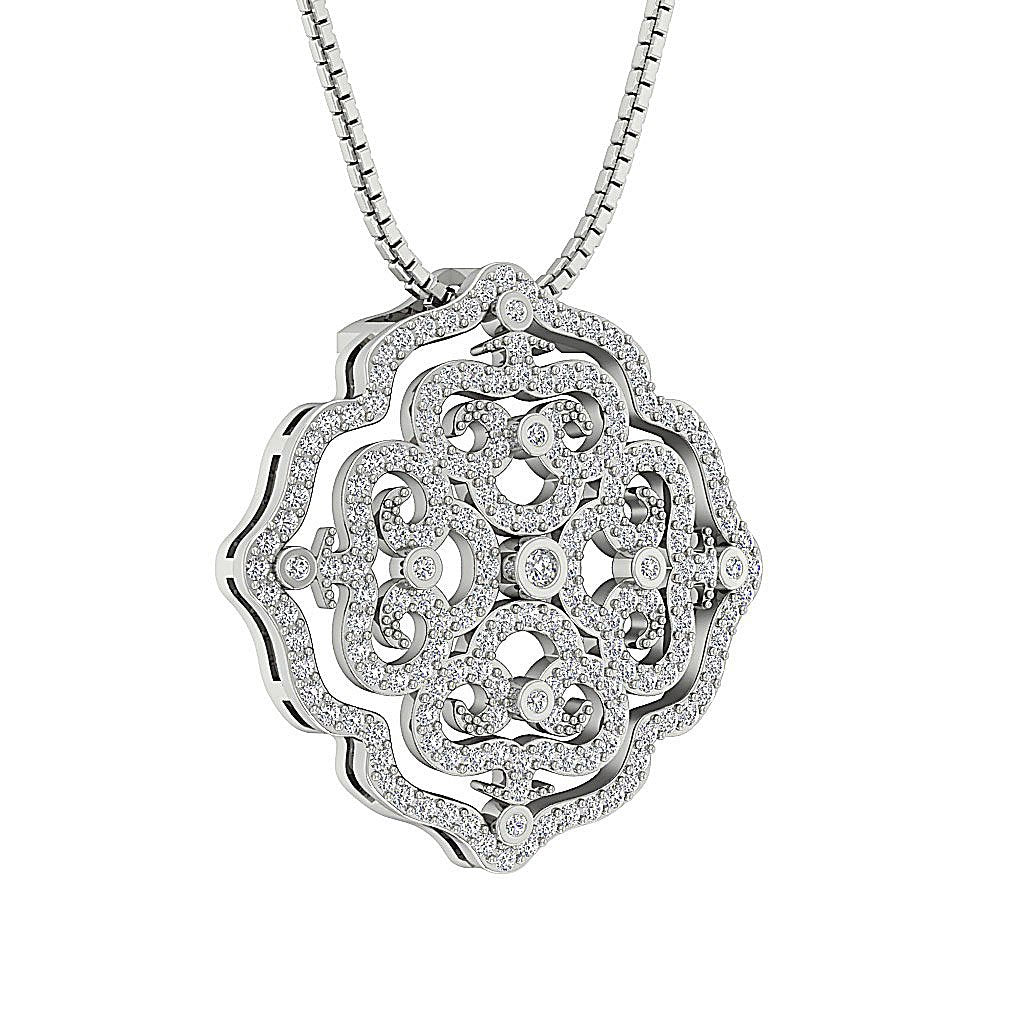 14k/18k Solid Gold Round Diamonds SI1/I1 G 1.00 Carat Antique Fashion Pendants