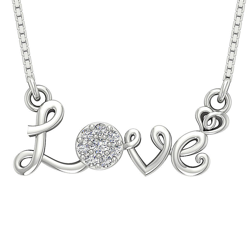 VVS1/VS1/SI1/I1 0.20 Carat Love Pendants Natural Diamond 14k/18k Solid Gold