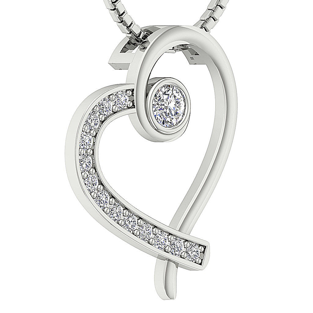 14kWhiteGoldGenuineDiamondVintageDesignerPendant