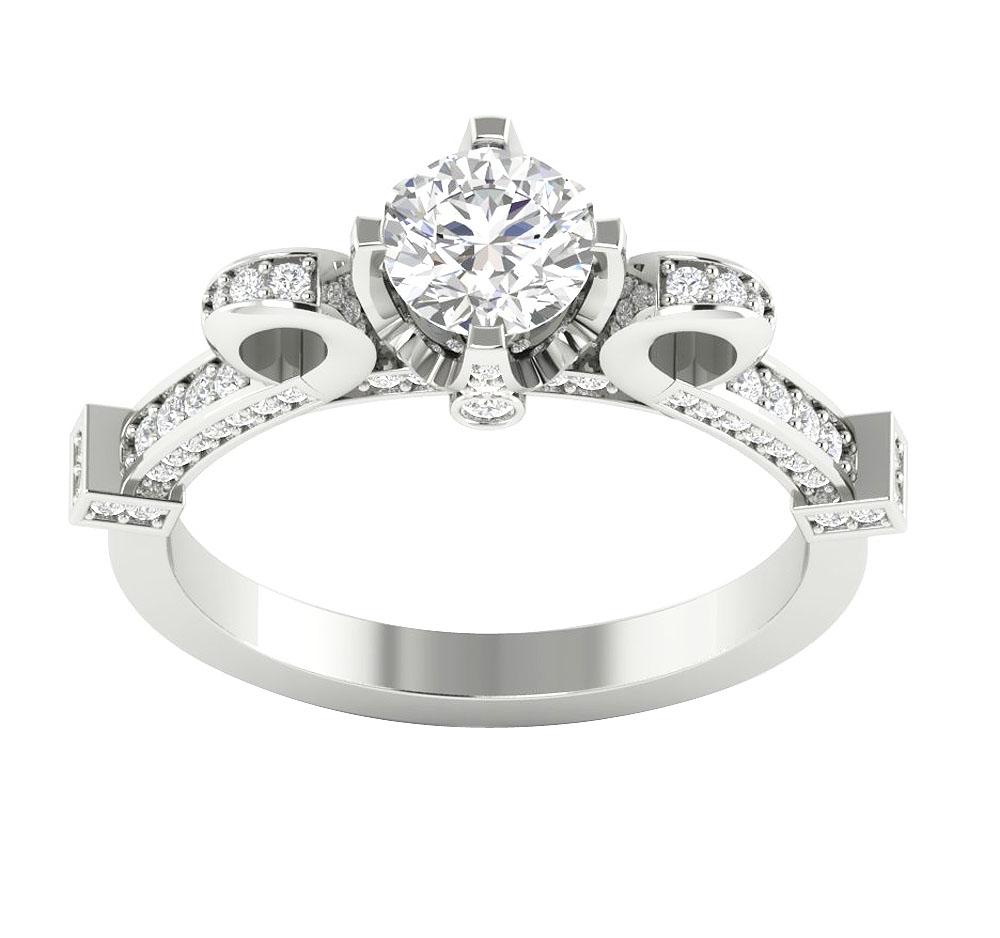 14k Solid Gold Genuine Diamond I1 G 1.40 Ct Solitaire Designer Engagement Ring