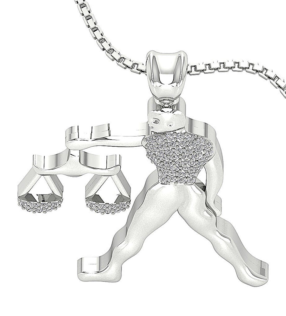 I1/SI1 0.25 Carat G Libra Zodiac Sign Pendant Necklace 14K/18K Gold Round Diamond